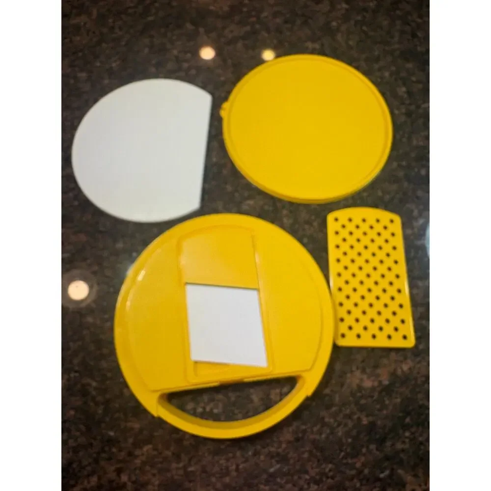Vintage Tupperware Veggie Cheese Slicer/Grater Kit Yellow No Bowl